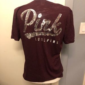 VICTORIA SECRET PINK BLING VNECK